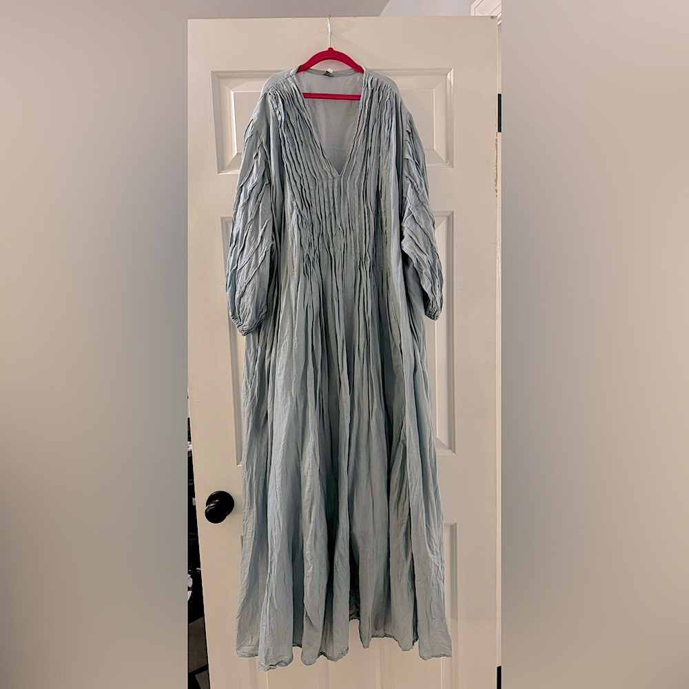 Gauzy Cotton Maxi Dress Flowy Full